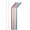 Norpro Stainless Steel Metallic Drinking Straws with Cleaning Brushes, Assorted Colors